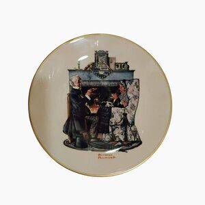 Norman Rockwell Plate, Tea For Two, 1978 Saturday Evening Post Gold Rim Limited